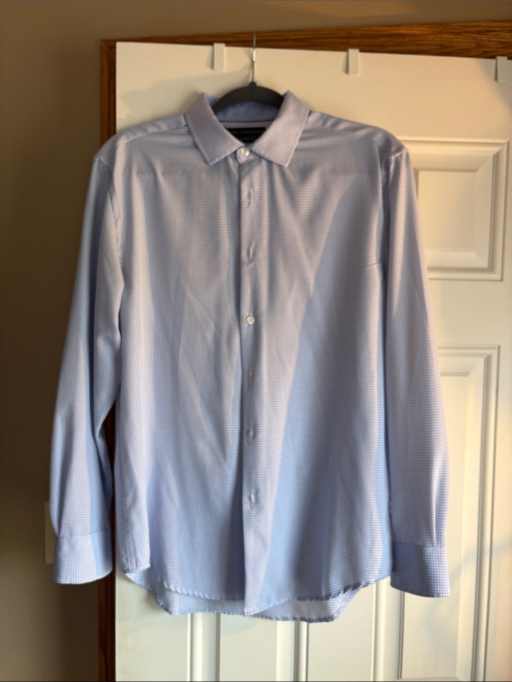 Report Collection Light Blue Micro-Pattern Dress Shirt